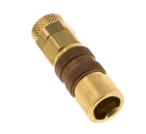 Messing DN 5 Bruin Luchtkoppeling Snelkoppeling 6x8 mm Push-On