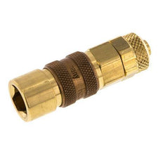 Messing DN 5 Bruin Luchtkoppeling Snelkoppeling 6x8 mm Push-On