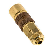 Messing DN 5 Bruin Luchtkoppeling Snelkoppeling 6x8 mm Push-On