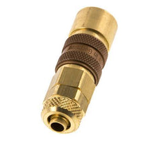 Messing DN 5 Bruin Luchtkoppeling Snelkoppeling 6x8 mm Push-On