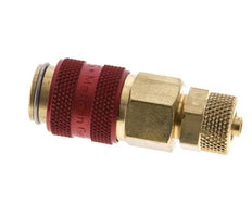 Messing DN 5 Rood Luchtkoppeling Snelkoppeling 4x6 mm Push-On