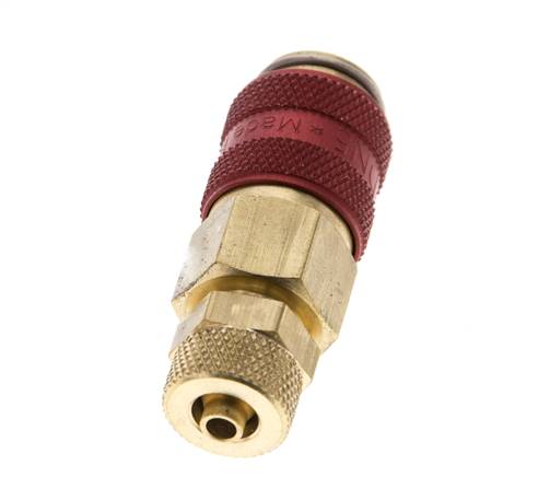 Messing DN 5 Rood Luchtkoppeling Snelkoppeling 4x6 mm Push-On