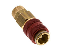 Messing DN 5 Rood Luchtkoppeling Snelkoppeling 4x6 mm Push-On Double Shut-Off