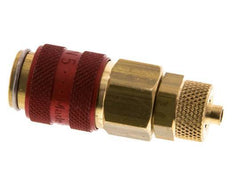Messing DN 5 Rood Luchtkoppeling Snelkoppeling 4x6 mm Push-On Double Shut-Off