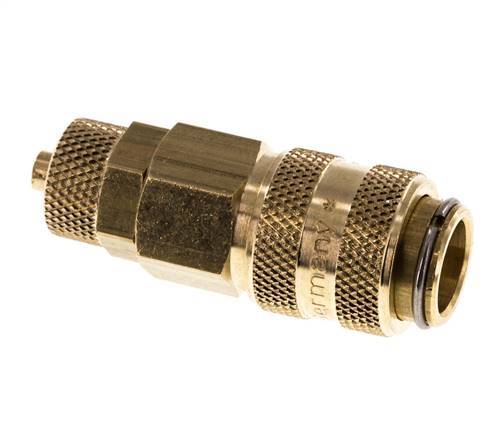 Messing DN 5 Luchtkoppeling Snelkoppeling 4x6 mm Push-On Double Shut-Off
