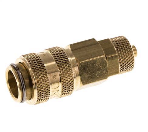 Messing DN 5 Luchtkoppeling Snelkoppeling 4x6 mm Push-On Double Shut-Off