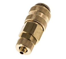 Messing DN 5 Luchtkoppeling Snelkoppeling 4x6 mm Push-On Double Shut-Off