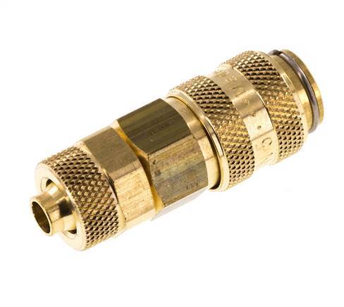 Messing DN 5 Luchtkoppeling Snelkoppeling 6x8 mm Push-On Double Shut-Off