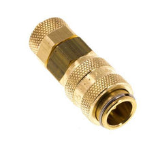 Messing DN 5 Luchtkoppeling Snelkoppeling 6x8 mm Push-On Double Shut-Off