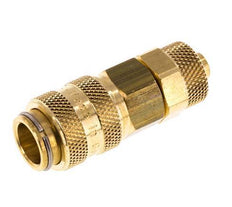 Messing DN 5 Luchtkoppeling Snelkoppeling 6x8 mm Push-On Double Shut-Off