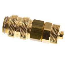 Messing DN 5 Luchtkoppeling Snelkoppeling 6x8 mm Push-On Double Shut-Off