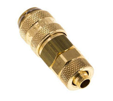 Messing DN 5 Luchtkoppeling Snelkoppeling 6x8 mm Push-On Double Shut-Off
