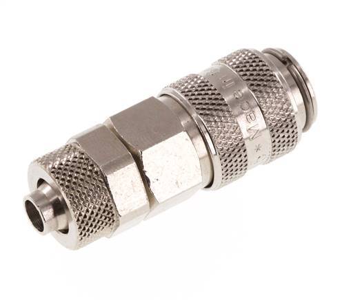 Vernikkeld Messing DN 5 Luchtkoppeling Snelkoppeling 6x8 mm Push-On
