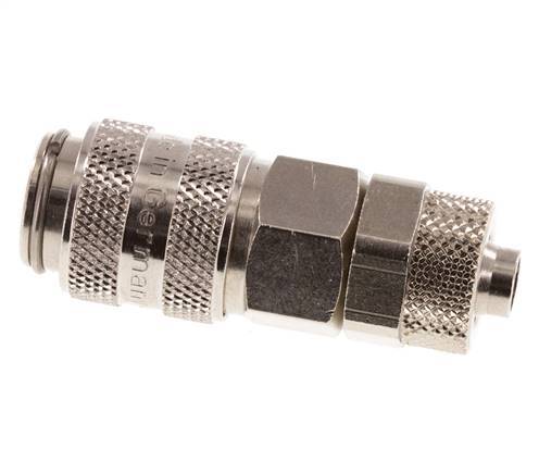 Vernikkeld Messing DN 5 Luchtkoppeling Snelkoppeling 6x8 mm Push-On