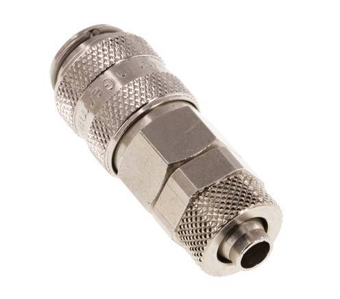 Vernikkeld Messing DN 5 Luchtkoppeling Snelkoppeling 6x8 mm Push-On