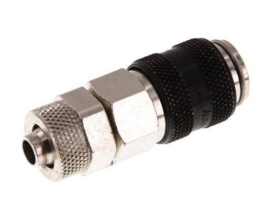 Vernikkeld Messing DN 5 Zwart Luchtkoppeling Snelkoppeling 6x8 mm Push-On Double Shut-Off