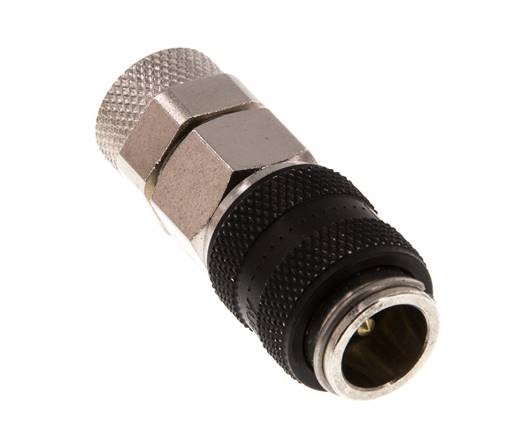 Vernikkeld Messing DN 5 Zwart Luchtkoppeling Snelkoppeling 6x8 mm Push-On Double Shut-Off