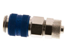 Vernikkeld Messing DN 5 Blauw Luchtkoppeling Snelkoppeling 6x8 mm Push-On Double Shut-Off