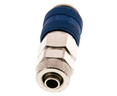 Vernikkeld Messing DN 5 Blauw Luchtkoppeling Snelkoppeling 6x8 mm Push-On Double Shut-Off