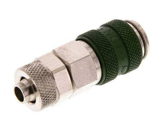 Vernikkeld Messing DN 5 Groen Luchtkoppeling Snelkoppeling 6x8 mm Push-On Double Shut-Off