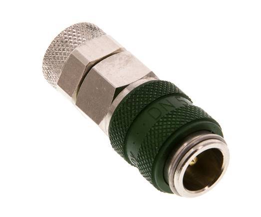 Vernikkeld Messing DN 5 Groen Luchtkoppeling Snelkoppeling 6x8 mm Push-On Double Shut-Off