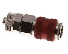 Vernikkeld Messing DN 5 Rood Luchtkoppeling Snelkoppeling 6x8 mm Push-On Double Shut-Off