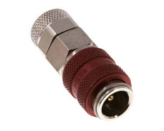 Vernikkeld Messing DN 5 Rood Luchtkoppeling Snelkoppeling 6x8 mm Push-On Double Shut-Off