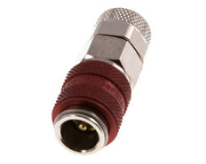Vernikkeld Messing DN 5 Rood Luchtkoppeling Snelkoppeling 6x8 mm Push-On Double Shut-Off