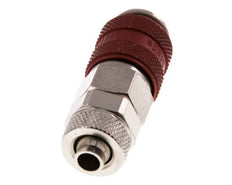 Vernikkeld Messing DN 5 Rood Luchtkoppeling Snelkoppeling 6x8 mm Push-On Double Shut-Off