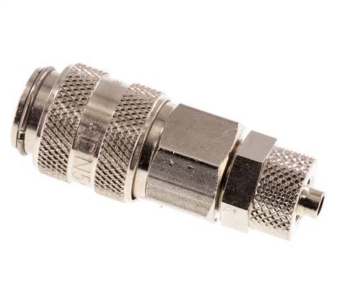 Vernikkeld Messing DN 5 Luchtkoppeling Snelkoppeling 4x6 mm Push-On Double Shut-Off