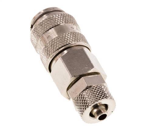 Vernikkeld Messing DN 5 Luchtkoppeling Snelkoppeling 4x6 mm Push-On Double Shut-Off