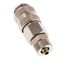 Vernikkeld Messing DN 5 Luchtkoppeling Snelkoppeling 4x6 mm Push-On Double Shut-Off