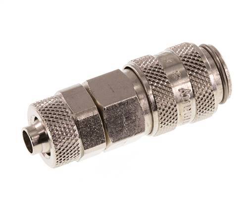 Vernikkeld Messing DN 5 Luchtkoppeling Snelkoppeling 6x8 mm Push-On Double Shut-Off