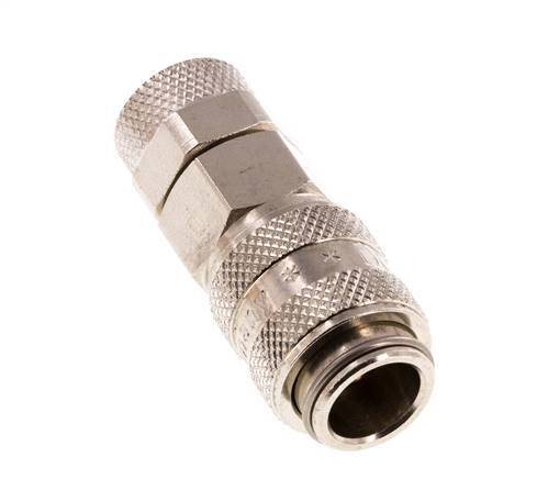 Vernikkeld Messing DN 5 Luchtkoppeling Snelkoppeling 6x8 mm Push-On Double Shut-Off