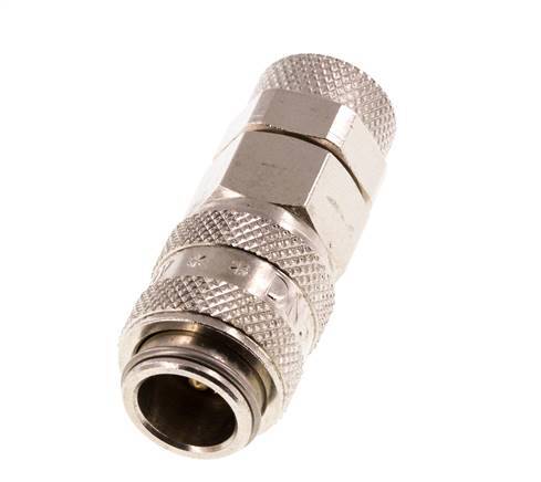 Vernikkeld Messing DN 5 Luchtkoppeling Snelkoppeling 6x8 mm Push-On Double Shut-Off