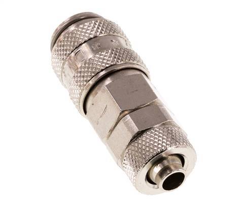 Vernikkeld Messing DN 5 Luchtkoppeling Snelkoppeling 6x8 mm Push-On Double Shut-Off