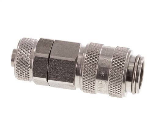 RVS DN 5 Luchtkoppeling Snelkoppeling 6x8 mm Push-On