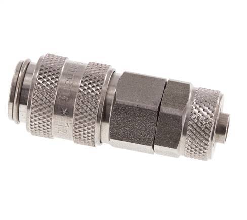 RVS DN 5 Luchtkoppeling Snelkoppeling 6x8 mm Push-On