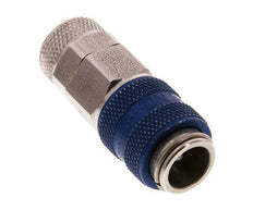 RVS DN 5 Blauw Luchtkoppeling Snelkoppeling 6x8 mm Push-On Double Shut-Off