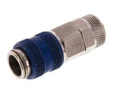 RVS DN 5 Blauw Luchtkoppeling Snelkoppeling 6x8 mm Push-On Double Shut-Off