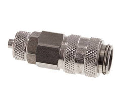 RVS DN 5 Luchtkoppeling Snelkoppeling 4x6 mm Push-On Double Shut-Off