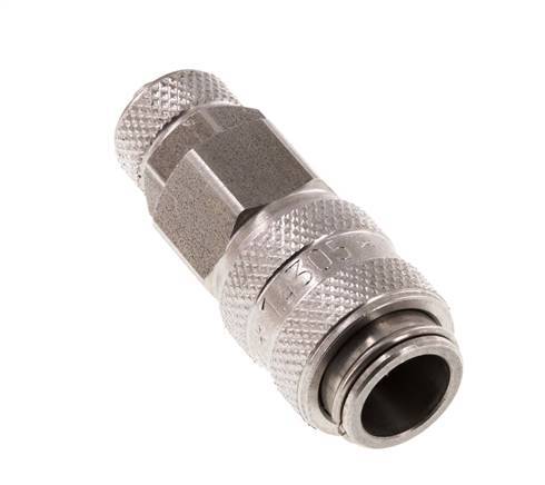 Stainless steel DN 5 Air Coupling Socket 4x6 mm Union Nut Double Shut-Off