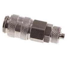 RVS DN 5 Luchtkoppeling Snelkoppeling 4x6 mm Push-On Double Shut-Off