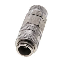 Stainless steel DN 5 Air Coupling Socket 6x8 mm Union Nut Double Shut-Off