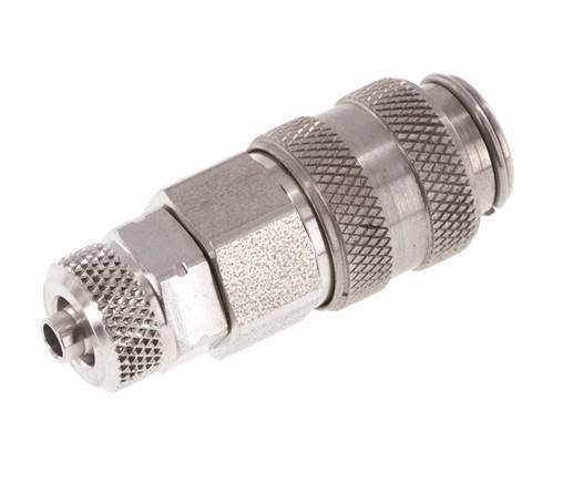 RVS 316L DN 5 Luchtkoppeling Snelkoppeling 4x6 mm Push-On