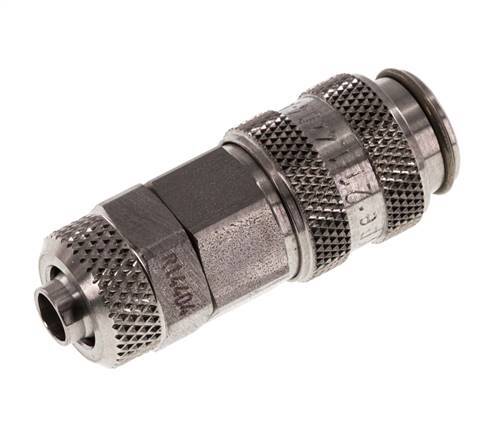 RVS 316L DN 5 Luchtkoppeling Snelkoppeling 6x8 mm Push-On