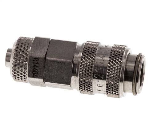 RVS 316L DN 5 Luchtkoppeling Snelkoppeling 6x8 mm Push-On