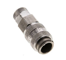 Stainless Steel 316L DN 5 Air Coupling Socket 4x6 mm Union Nut Double Shut-Off