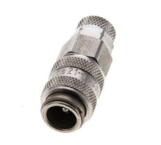 Stainless Steel 316L DN 5 Air Coupling Socket 4x6 mm Union Nut Double Shut-Off