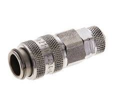 Stainless Steel 316L DN 5 Air Coupling Socket 4x6 mm Union Nut Double Shut-Off